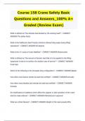 Course 158 Crane Safety Basic Questions and Answers_100% A+ Graded (Review Exam)