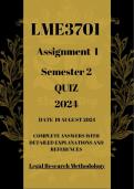 LME3701 Assignment 1 semester 2 2024 {19 August 2024}