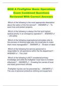 MOD A Firefighter Basic Operations Exam Combined Questions Reviewed With Correct Answers