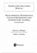 Developmental Mathematics College Mathematics and Introductory Algebra 10th Edition by Marvin L. Bittinger