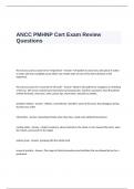 ANCC PMHNP Cert Exam Review Questions and Answers