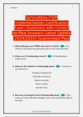 ServiceNow ITSM Implementation Certification Exam Questions with Correct Verified Answers Latest Update (2024/2025) Guaranteed Pass