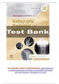 Test Bank for Bontragers Textbook of Radiographic Positioning and Related Anatomy 10th Edition by Lampignano Chapter 1-20