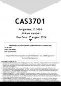 CAS3701 Assignment 10 (ANSWERS) 2024 - DISTINCTION GUARANTEED