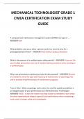 MECHANICAL TECHNOLOGIST GRADE 1 CWEA CERTIFICATION EXAM STUDY GUIDE