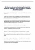 ECCO: Hemodynamic Monitoring Critically ILL Patients | Questions with 100% Correct Answers| 2024/2025 Verified