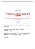 FPGEE MANAGEMENT QUESTIONS 2024/2025 WITH GUARANTEED ACCURATE ANSWERS |VERIFIED