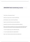 AWHONN fetal monitoring course Exam Questions and Answers