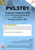 PVL3701 Assignment 1 COMPLETE ANSWERS) Semester 2 2024 - DUE 9 September 2024