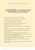 ACE PERSONAL Trainer Study Guide Exam Questions and Answers