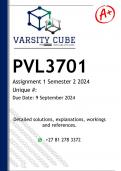 PVL3701 Assignment 1 (DETAILED ANSWERS) Semester 2 2024 - DISTINCTION GUARANTEED