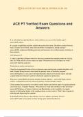 ACE PT Verified Exam Questions and Answers