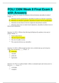 POLI 330N Week 8 Final Exam 5 with Answers | LATEST VERSION