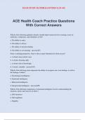 ACE Health Coach Practice Questions With Correct Answers