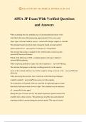 APEA 3P Exam With Verified Questions and Answers