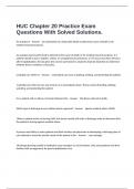  HUC Chapter 20 Practice Exam Questions With Solved Solutions.