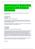 RHIA Domain 3 Exam Prep Questions with Answers All Correct