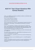 BLW 411 Test 3 Exam Questions With Correct Answers