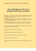 Bsnc 6000 Module 8: HIV Exam Questions With Correct Answers.