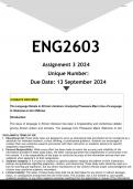 ENG2603 Assignment 3 (ANSWERS) 2024 - DISTINCTION GUARANTEED