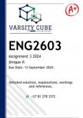 ENG2603 Assignment 3 (DETAILED ANSWERS) 2024 - DISTINCTION GUARANTEED