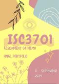 ISC3701 Assessment 4 Final Portfolio Guidelines and Memo Due 17 September 2024