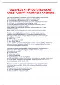 2023 PEDS ATI PROCTORED EXAM QUESTIONS WITH CORRECT ANSWERS