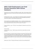  WGU C233 Employment Law Final Review Questions With Solved Solutions.