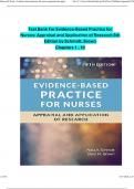 Evidence-Based Practice for Nurses: Appraisal and Application of Research, 5th Edition TEST BANK by Schmidt, Brown, Verified Chapters 1 - 19, Complete Newest Version