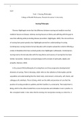 D129 Task 1  Nursing Philosophy.docx  D129  Task 1: Nursing Philosophy  College of Health Professions, Western Governors University  Nursing Philosophy  Florence Nightingale wrote that the difference between nursing and medicine was that medicine focuses 