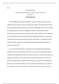 D129 Task 1  Nursing Philosophy.docx (1)  D129  Nursing Philosophy  College of Health Professions, Western Governors University  D129 Task 1:  Nursing Philosophy  Florence Nightingale wrote that the difference between nursing and medicine was that medicin