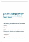 FEMA IS-363: Introduction to Emergency Management for Higher Education Exam Questions and Answers 2024/2025 with complete solutions