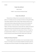 Nursing Today and Beyond Mod8.docx  NUR490  Nursing: Today and Beyond  Aspen University  NUR490 “ Issues and Trends in Professional Nursing    Nursing: Today and Beyond  This paper discusses challenges faced by nurses today that are related to delivery of