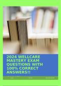 2024 WELLCARE MASTERY EXAM QUESTIONS WITH 100% CORRECT ANSWERS!!