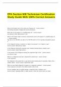 EPA Section 608 Technician Certification Study Guide With 100- Correct Answers.