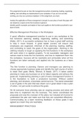 Analyze the application of these management concepts to your place of work the paper will not simpl  This assignment focuses on how the management practices of planning, leading, organizing, staffing, and controlling are implemented in your workplace. If 