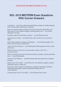 BUL 4310 MIDTERM Exam Questions With Correct Answers