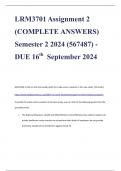 LRM3701 Assignment 2 (COMPLETE ANSWERS) Semester 2 2024 (567487) - DUE 16th September 2024