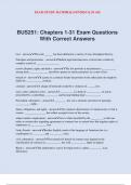 BUS251: Chapters 1-31 Exam Questions With Correct Answers