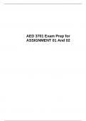 AED 3701 Exam Prep for ASSIGN 01 And 02