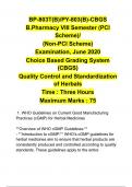 BP-803T(B)/PY-803(B)-CBGS B.Pharmacy VIII Semester (PCI Scheme)/ (Non-PCI Scheme) Examination, June 2020 Choice Based Grading System (CBGS) Quality Control and Standardization of Herbals Time : Three Hours Maximum Marks : 75