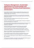 Turfgrass Management- Sustainable Approaches to Course Design and Maintenance Practices Exam Questions and Answers