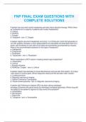 FNP FINAL EXAM QUESTIONS WITH COMPLETE SOLUTIONS