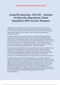 CompTIA Security+ SY0-701 - Domain 4.0 Security Operations. Exam Questions With Correct Answers