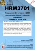 HRM3701 Assignment 1 (COMPLETE ANSWERS) Semester 2 2024 (585848) - DUE 26 August 2024