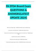 PA EFDA Board Exam QUESTIONS & ANSWERS(LATEST UPDATE 2024)