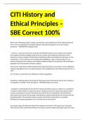 CITI History and Ethical Principles – SBE Correct 100%