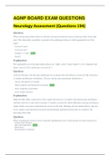 AGNP Board Exam Question and Answers - Neurology Assessment_Complete Solution Rated A.