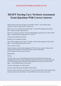 EDAPT Nursing Care: Newborn Assessment Exam Questions With Correct Answers