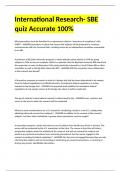 International Research- SBE quiz Accurate 100%